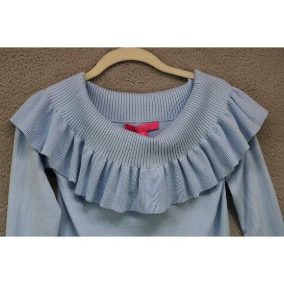 Lilly Pulitzer Siesta Long Sleeve Ruffle Off the Shoulders Sweater-Size Small - Picture 4 of 10